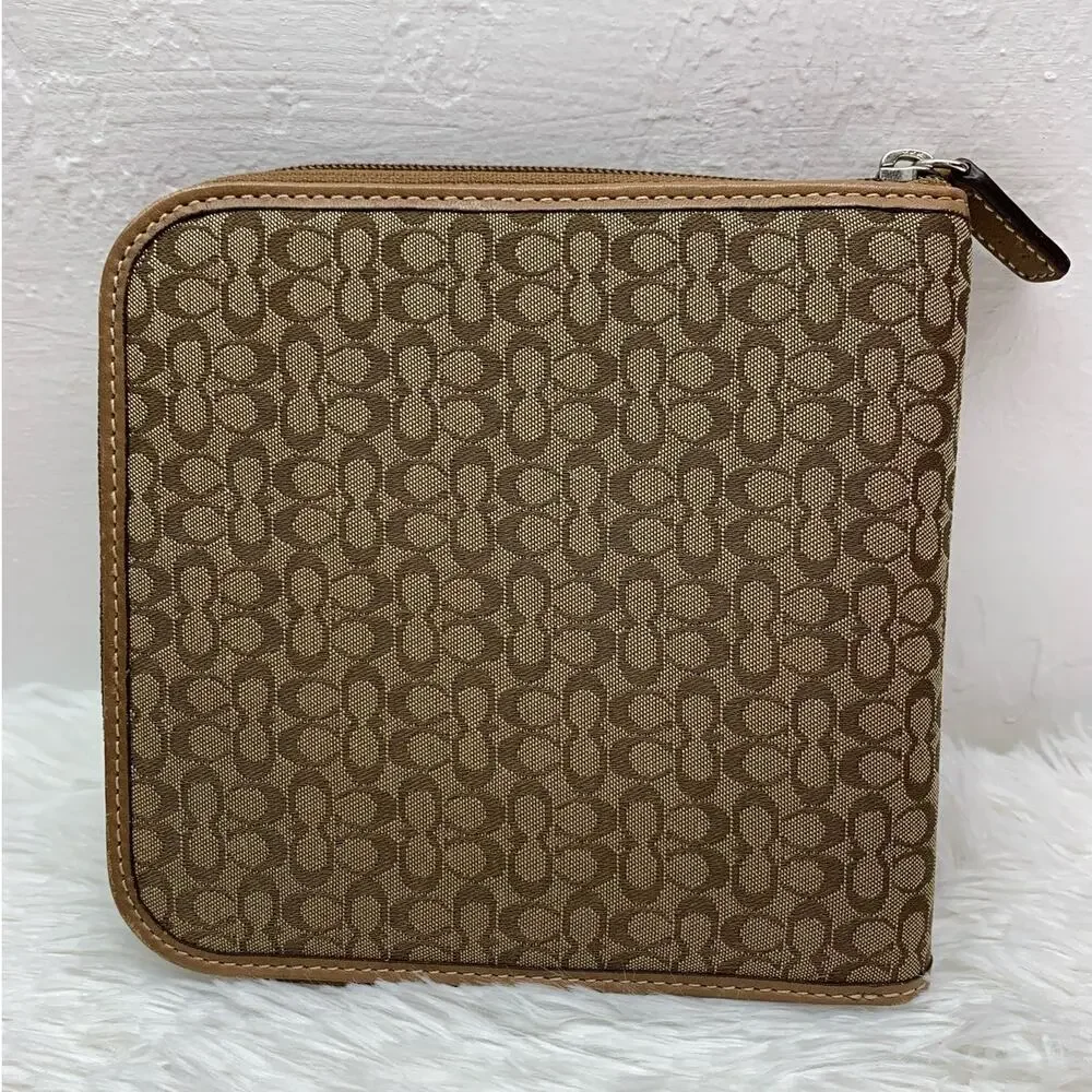 Vintage COACH Brown Signature Canvas CD Case - Picture 2 of 12